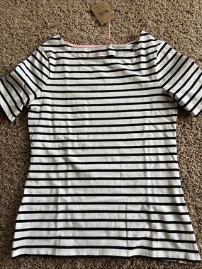 Boden Black & White Striped Short Sleeve Tee. New with tags.